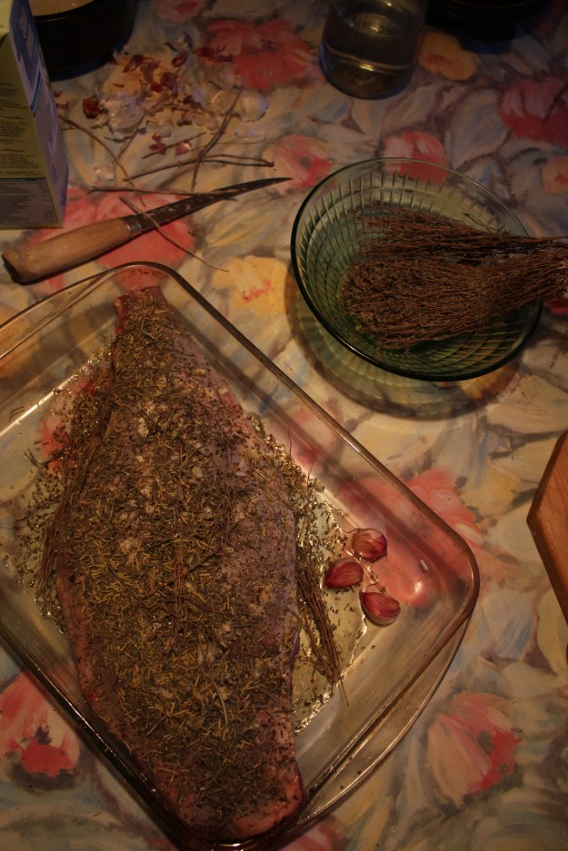 preparing 24 hour lamb leg