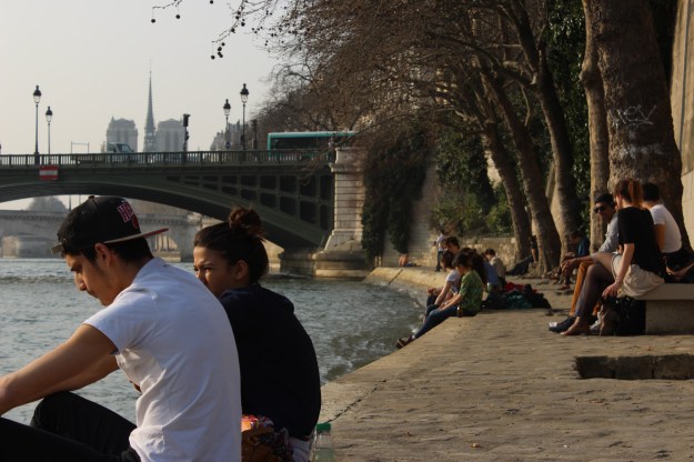 Sunbathing by the Seine